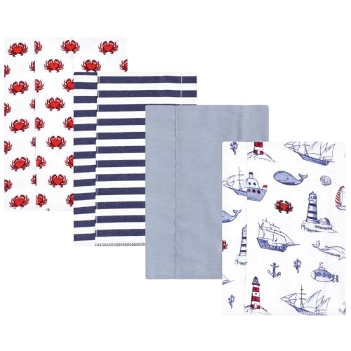 Image of Hudson Baby Unisex Baby Cotton Flannel Burp Cloths, Lighthouse, One Size