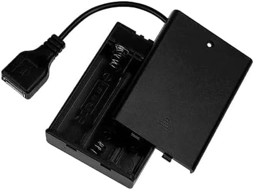 Miniatura 6 de AIMPGSTL 2 soportes para batería de 3 AA, 3 pilas AA 4.5-5V con cubierta e interruptor de encendidoapagado, con cable USB