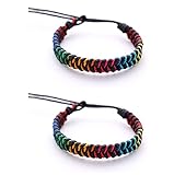 Angesagtes Design DonDon 2 bunte Unisex Freundschaftsarmbänder bzw. Partnerarmbänder