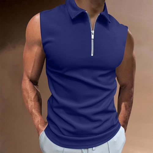 Cambkatl Men's Golf Vests Casual Summer Sleeveless 1/4 Zip Pullovers Lightweight Lapel Business Shirt Jersey Tank Tops4