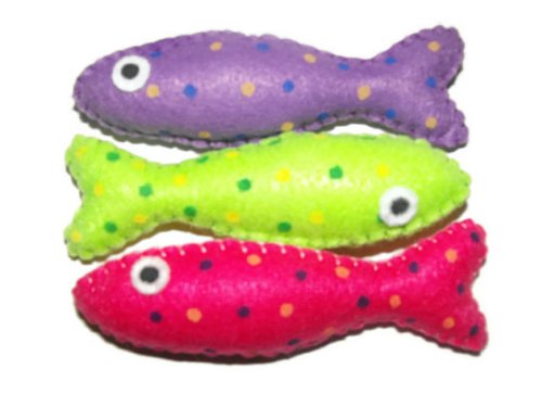 A Pets World 3 Sardine Cat Toys with Natural Catnip-USA Made