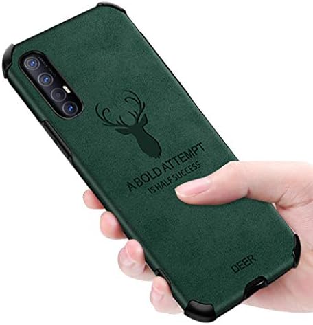 Yoodi Oppo Reno 3 Pro Case, [Deer Design] Shock Absorption Protection Cover Flexible TPU Silicone Comfortable Matte Skin - Green