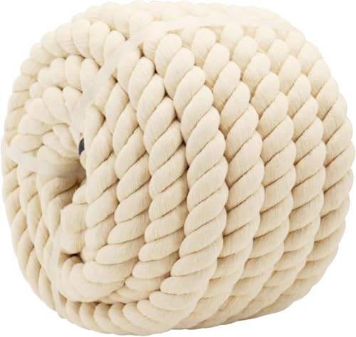 Image of VHM [1 INCH x 50 FEET] 25 CM Off White Strong Cotton Rope for Hanging Craft Climbing Swing Tug of War Gym Decoration Nautical, Landscaping, Railings, Hammock, Wedding Etc