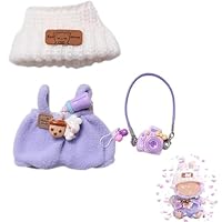 Vêtements Pour Poupée La-bu-bu 17 Cm – Lot De 4 Pièces : Jupe, Chapeau, Sac, Collier – Noir