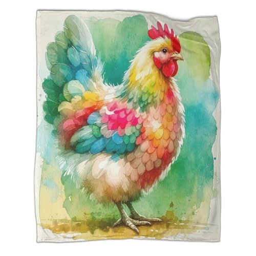 Couverture lit microfibre douce chaude plaid canapé imprimé coq 3D