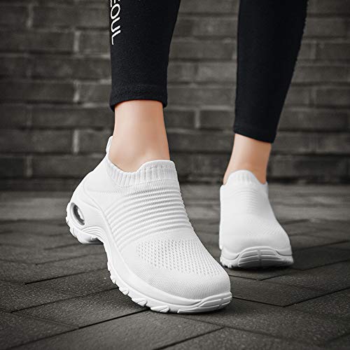 Image of Slow Man Women's Walking Shoes Sock Sneakers - Mesh Slip On Air Cushion Lady Girls Modern Jazz Dance Easy Shoes Platform Loafers