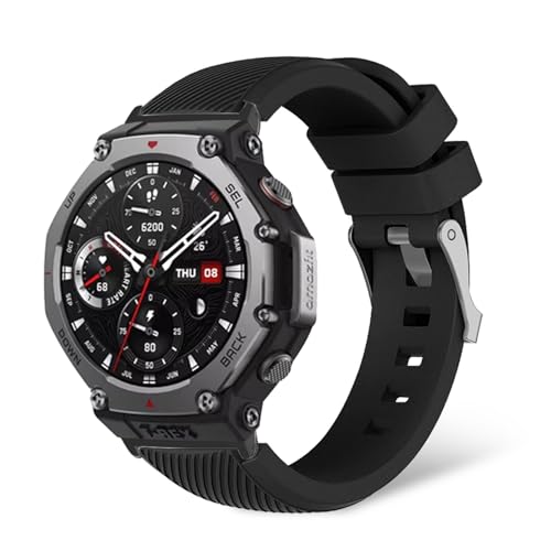 [YANMONGI] For Amazfit T-Rex 3 Pro 48mm&44mm/Amazfit T-Rex 3 �o���h �V���R���� �����x���g �ʋC �_�炩�� �h�� �y�� �ϏՌ� �h�� �j�����p �H��s�v�i�u���b�N�j