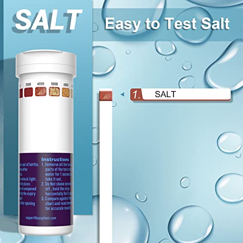 Saltwater Pool Test Strips, Swimming Pool And Spa Salt Test Strips Kit For Sodium Chloride Content 0-8000 Ppm, 25 Count #TOP2