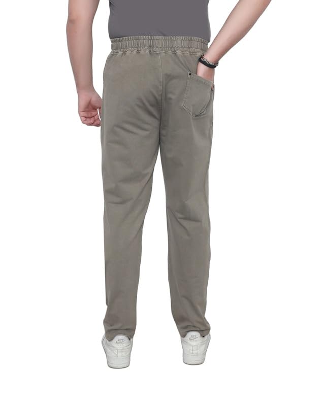 Image of Men's Premium Cotton Blend Trouser | Soft Breathable Casual Pants for Men | Regular Fit Stylish Lower for Office, Travel