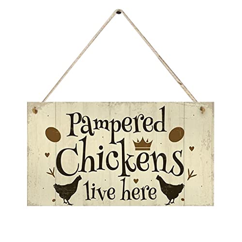 IOIUSKKU 3 X (Multi) Hühnerstall Schild Vintage Vintage Hängeteller Gartenschilder Nr.3 – Bild 3