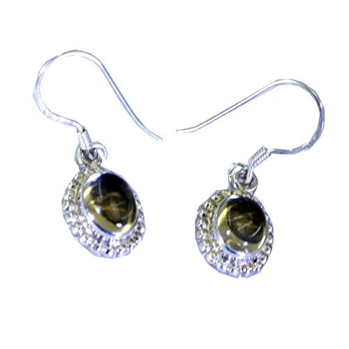 Boucles d'oreilles en citrine naturelle anti-allergie en argent sterling