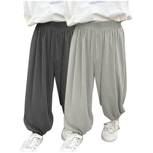 Mis Pedidos Pantalon Chandal para Niños Niñas,2 Piezas Pantalones Deportivos Niño Niña Holgado Cómodos Pantalón de Harén Pantalones Jogger Cintura Elástica Pantalón Chándal Pantalon Diario Uso
