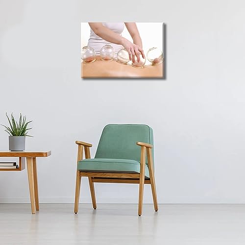 Image of Wall Art Cupping Massage Wall Art Bedroom 1 Panels Traditional Chinese Cupping Therapy Wall Prints Prints for Wall Decor Posters & Prints Giclee Print Gallery Packaging Artwork (12 inch Wx18 H)