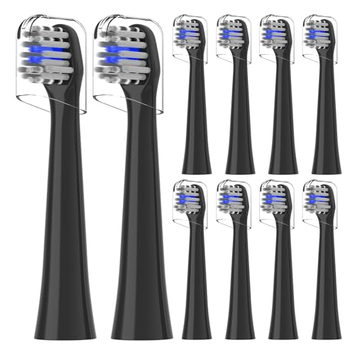 Replacement Toothbrush Heads Compatible with Colgate Hum - Brush Heads Compatible with Hum Connected Smart Battery Electric Toothbrush 10 Count Black