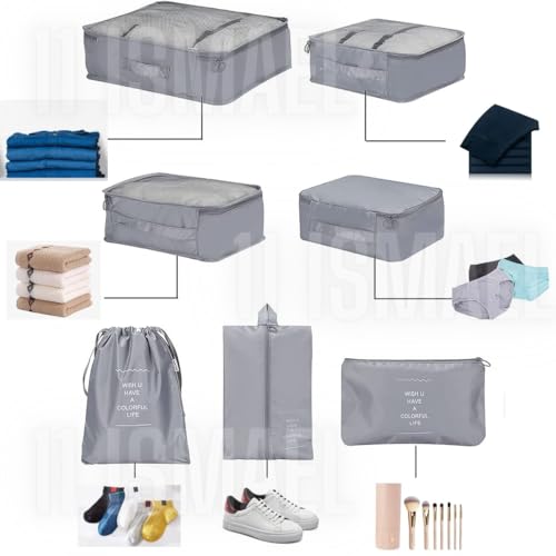 Image of 7pcs Set Luggage Carry On Suitcase Packing Cubes
