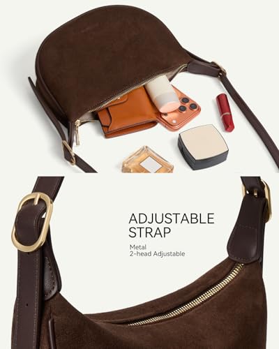 Image of BOSTANTEN Purses for Women Crescent Crossbody Bag Vegan Leather Shoulder Hobo Handbag Adjustable Strap