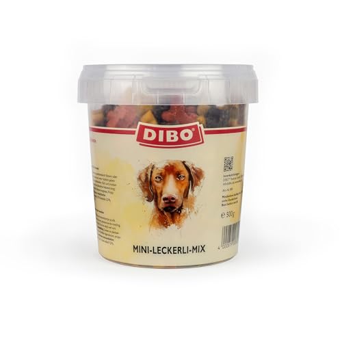 DIBO Mini-Leckerli-Mix 12 x 500g Eimer - wiederverschließbar - Hundesnack für Training und Belohnung, Hundefutter (Geflügel, Lamm, Pansen, Rind, Wild und Lachs)