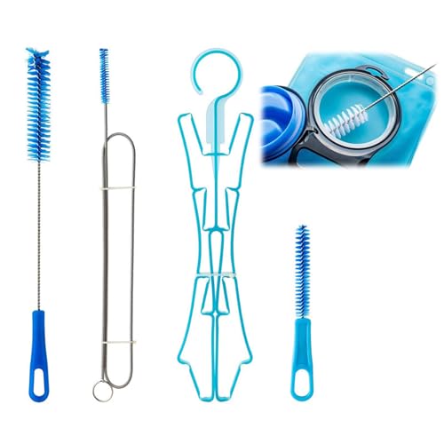 Vescica di Idratazione Kit di Pulizia, Kit di Pulizia 4 in 1 per Vesciche di Idratazione, Kit per la Pulizia del Tubo della vescica dell'Acqua, Kit di Pulizia della Sacca Idratazione