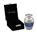 MEMORIALS 4U Mediterranean Mystic Keepsake Urn - Forever Remembered Blue Keepsake Urn With Fancy Box - Blue Token Urns - Keepsake Cremation Urn - Handcrafted Mini Urn for Ashes
