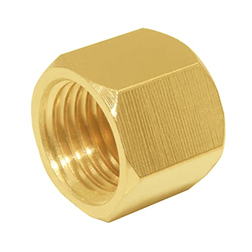 Joywayus 3/8" Npt Female Pipe Caps Outer Hex Thread Socket Plug Brass Fitting (Pack Of 5) #TOP4
