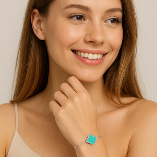 Image of Lucky Charm Clover Bracelet for Women | 925 Sterling Silver with 18K Gold Plating | Adjustable & Anti-Tarnish | Stylish Designer-Inspired Jewelry