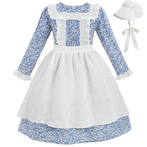 Disfraz Colonial Niñas Laura Ingalls Wilder con Delantal miniatura 1
