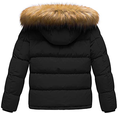 Creatmo Us Boy's Heavyweight Parka Puffer Jacket With Removable Hood Black 10/12 #TOP1