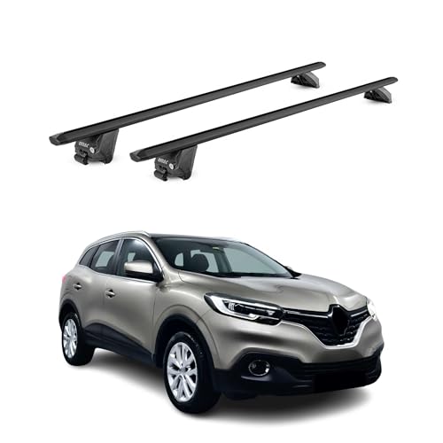 OMAC Dachträger Grundtäger kompatibel mit Renault Kadjar 2015-2022 Aluminium ABE 100kg Schwarz 2tlg Geschlossene Reling für Fahrradträger, Dachboxen, Skiträger Schwerlast-Abschließbar OMAC Dachträger Grundtäger kompatibel mit Renault Kadjar 2015-2022 Aluminium ABE 100kg Schwarz 2tlg Geschlossene Reling für Fahrradträger, Dachboxen, Skiträger Schwerlast-Abschließbar