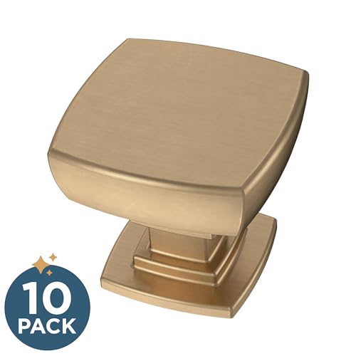 Franklin Brass (10-Pack) – Square Champagne Bronze Cabinet Knobs for Dressers, Drawers, Kitchen Cabinet Door, Vanity, Furniture, Closet Knobs, 1-1/8 Inch | Parow