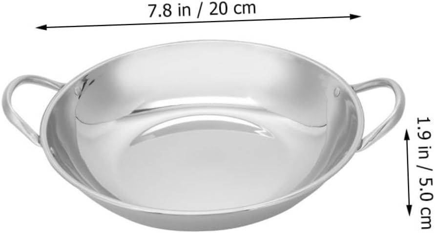 Zerodeko Dry Pot Flat Bottom Stainless Steel with Double Handles