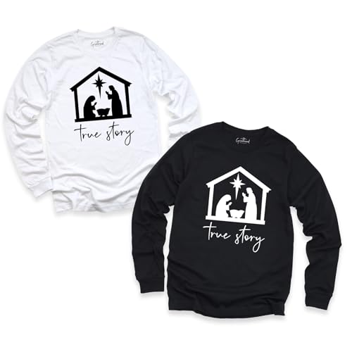 Nativity Christmas Long Sleeve Sweatshirt, True Story Shirt, Christian Gift Tee, Christmas Tops and Tees, Christmas Hoodie, Christmas Long Sleeve4