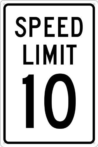 Panneau SPEED LIMIT 10 en aluminium pour signalisation de sécurité routière privée