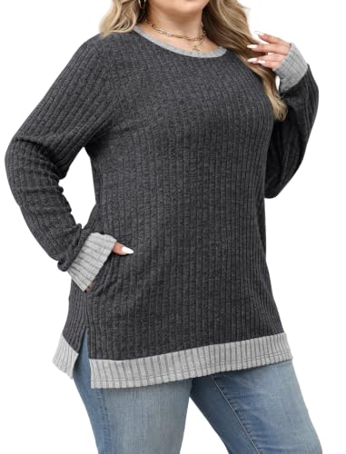 Image of Sampeel Long Sleeve Shirts for Women Tunic Sweaters Fall Fashion Outfits | Sweaters for Women, Early Fall Fashion Must Haves 2026, Long Tunic Tops, Vacation Outfits, Autumn, Plus Size Blouses