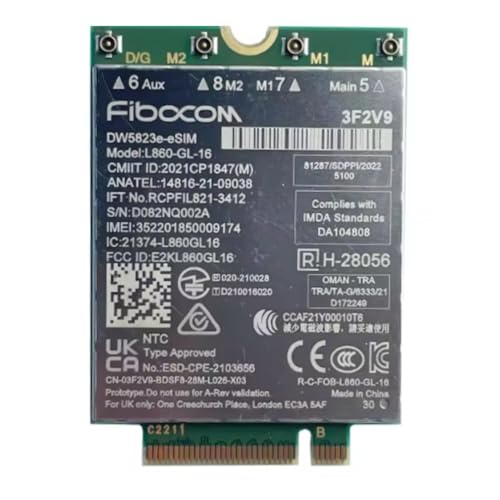 Tangxi L860-GL-16 DW5823e eSIM Card, Módulo de Red 4G LTE 1Gbps con Interfaz NGFF M.2 para Latitude 3440 3540 5340 Precision 3480 3581 miniatura 1