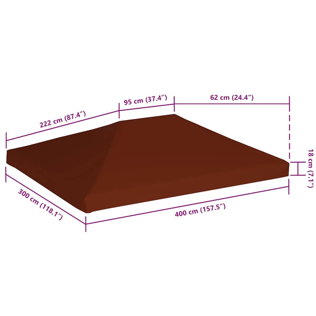 vidaXL Toldo de Cenador 310 g/m² Casa Jardín Terraza Patio Piscina Decoración Diseño Estilo Lona Cubierta Capa Dosel Parasol Estor 3x4 m Terracota