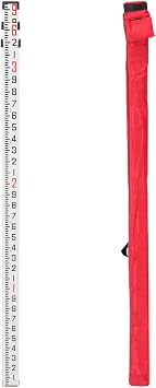 9-Foot Aluminum Grade Rod, 10ths, 3 Sections Telescopic Leveling Rod Bubble Level, Dual Side Measuring Rod with Carrying Bag for Houses, Walls, Floors and Leveling Applications