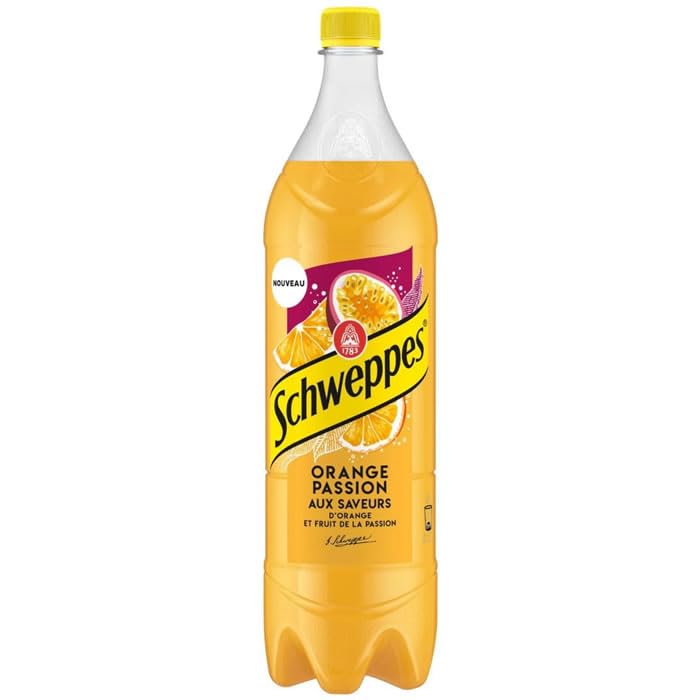 SCHWEPPES Boisson gazeuse à l'orange et passion 1,5 L