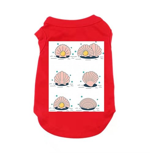 CNJKS 犬 服 小型犬 レッド Tシャツ 薄手 ペット服 犬用 ペット用 いぬ 春 夏 秋 可愛い 毛落ち防止 汚れ防止 かわいい オシャレ 男の子 女の子 おしゃれ 夏服 犬の服 部屋着 暑さ対策 上品 シンプル 抜け毛対策 XS 散歩 対応