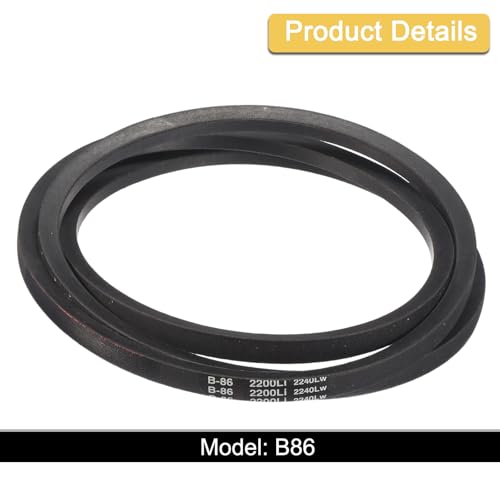 Image of Uxcell 3 Pack B86 Classic V-Belt, 89 inch Outside Circumference, Black Rubber V-Belt for Industrial Machinery Equipment