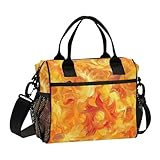 KLL Bolsa de almuerzo naranja a prueba de fugas para profesores con correa para el hombro, para adolescentes, niñas, para la escuela, bolsa de almuerzo para mujer