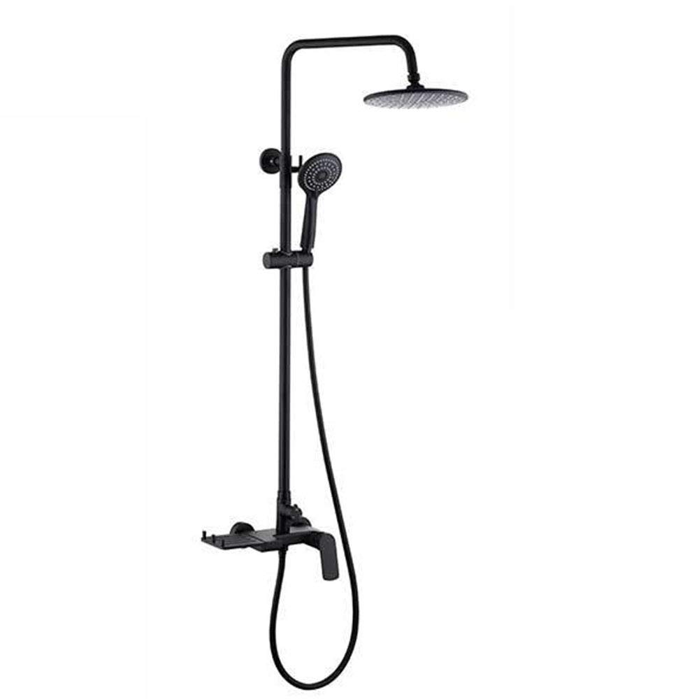 Robinet de douche à effet pluie noir pour créer un spa relaxant à la maison