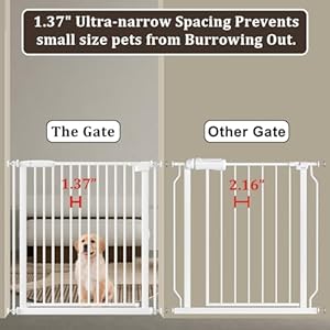 WAOWAO-137-Ultra-Narrow-Spacing-Extra-Wide-Baby-Gate-6948-7342-Pressure-Mounted-Walk-Through-Double-Lock-Swing-Auto-Close-Safety-White-Metal-Toddler-Child-Dog-Pet-for-IndoorDoorwayKitchen - Cucciolini Doodles   WAOWAO-137-Ultra-Narrow-Spacing-Extra-Wide-Baby-Gate-6948-7342-Pressure-Mounted-Walk-Through-Double-Lock-Swing-Auto-Close-Safety-White-Metal-Toddler-Child-Dog-Pet-for-IndoorDoorwayKitchen