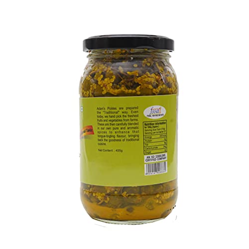 Image of Adani Spices Kerda Pickle Glass Bottle (400gm) -Authentic Gujarati Homemade Style Taste