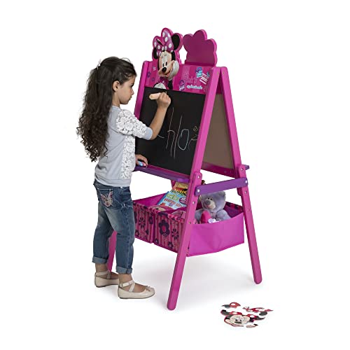 Delta Children Wooden Double-Sided Kids Easel With Storage -Ideal For Arts & Crafts, Homeschooling And More, Disney Minnie Mouse - Greenguard Gold Certified, Drawing #TOP3