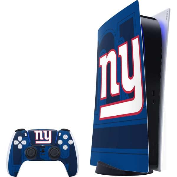 Skinit Decal Gaming Skin Compatible with PS5 Bundle - Officially Licensed NFL New York Giants Double Vision Design