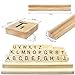 PINOWU 100pcs Wood Letter Tiles for Scrabble, Replacement for Scrabble Letters with Wood Racks and Cloth Gift Bag Craft Playing Alphabet Coasters and Wall Decoration