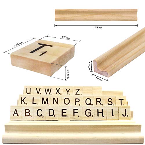 Juego de fichas de madera para Scrabble 100pcs miniatura 4