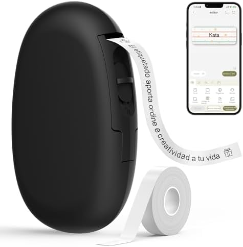 SUPVAN E10 Bluetooth Label Maker with Labels 6m Continuous Waterp...