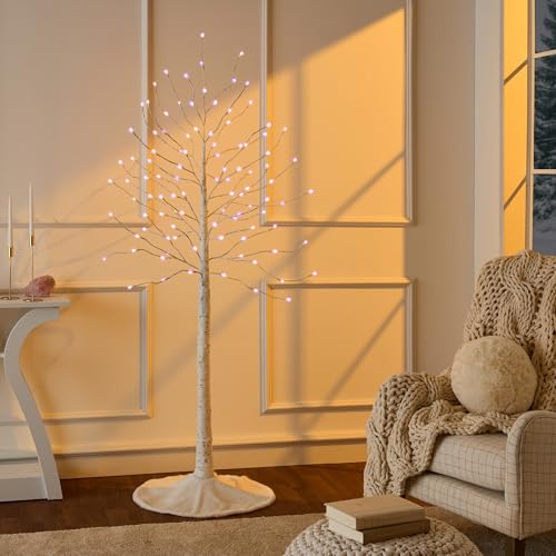 Best Choice Products 4ft, 6ft and 8ft Lighted Birch Tree, 3Pk w/LED Lights, 12 Color Options w/Warm White for Home, Festival, Party, Holiday, Christmas Decoration, Indoor and Outdoor Decor – White by Best Choice Products - Image 6