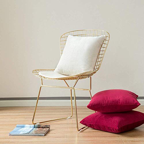 Image of Decorative Holland Velvet Cushion Square Pillow Covers Pillowcases for Sofa Bedroom with Invisible Zipper || (Maroon, Set of 5 Piece (16X16 Inches)